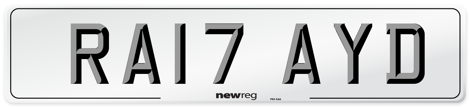 RA17 AYD Number Plate from New Reg